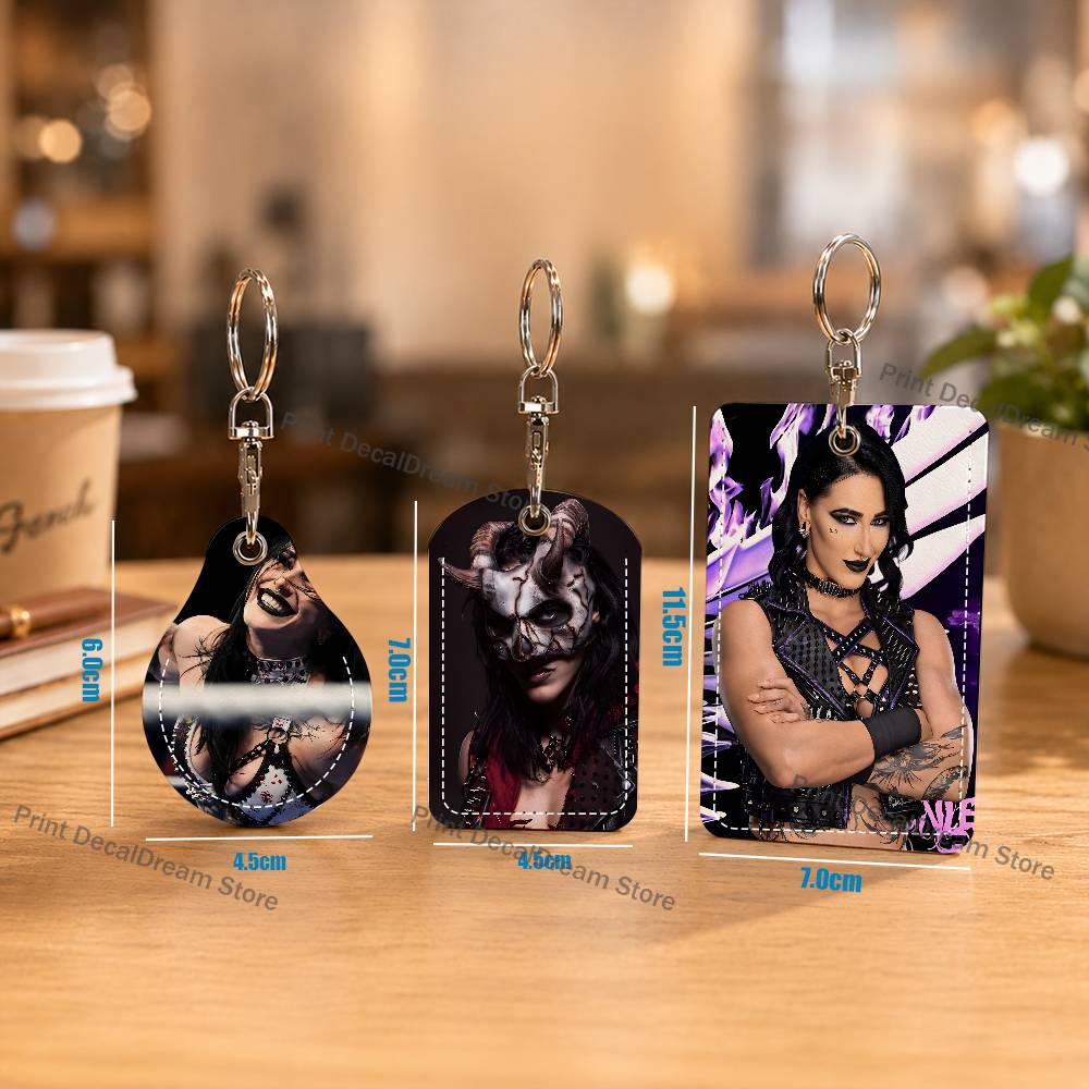 Leather Working - R-Rhea Ripley Wrestler Holder Keychain For