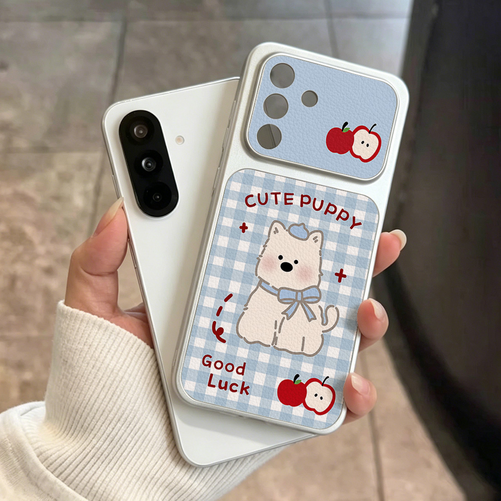 Blue Plaid Puppy Pattern Phone - Leatherwork Drawing 评论和价格
