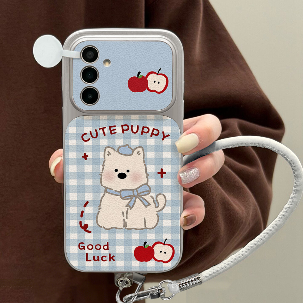Blue Plaid Puppy Pattern Phone - Leatherwork Drawing 评论和价格