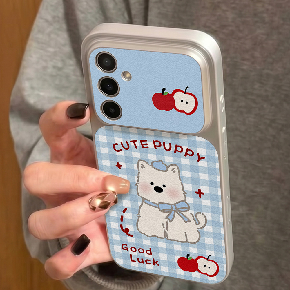 Blue Plaid Puppy Pattern Phone - Leatherwork Drawing 评论和价格