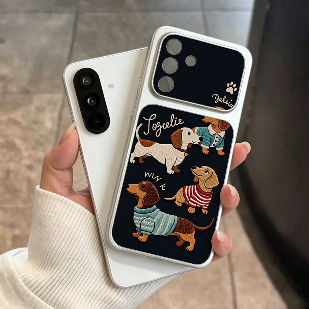 Cartoon Dachshund Phone Case F - Leatherwork Drawing 评论和价格