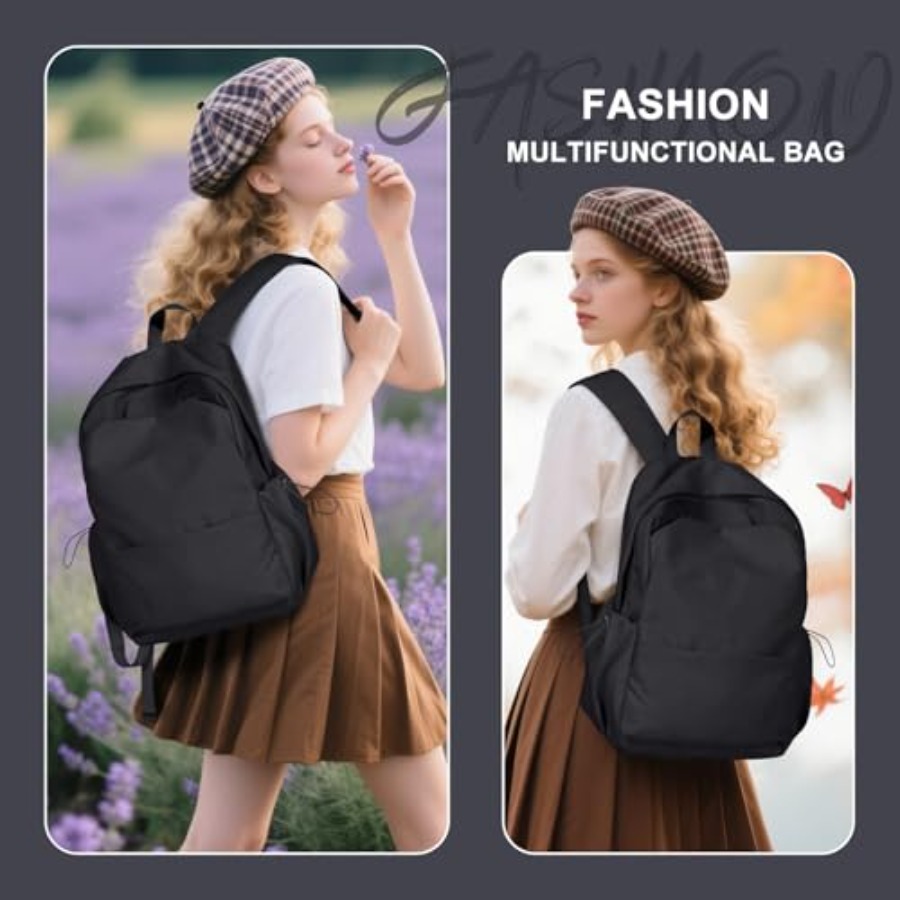 Black Backpack for Women, Smal - Leather Working 评论和价格